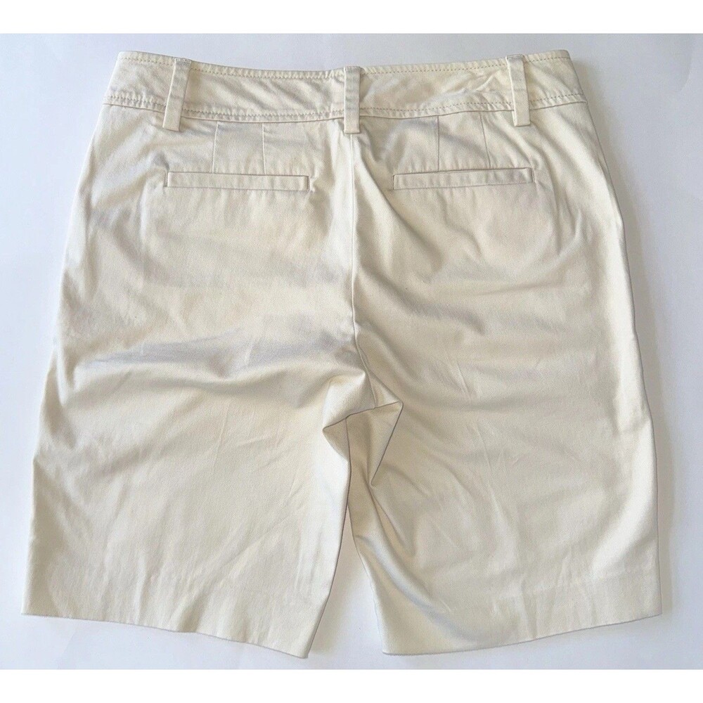 Ann Taylor Signature Tan Womens Chino Style Shorts Size 4 Vacation Slash Pocket - Picture 2 of 11